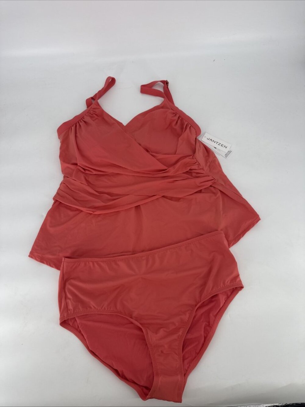 Jantzen Womens Size 18 Coral Tummy Control 2 Piece Swimsuit Tankini Bathing Suit - Picture 3 of 10